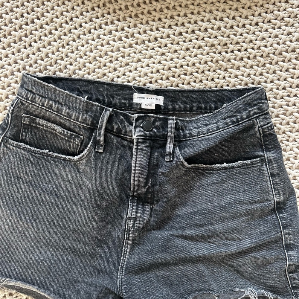 Good American Black Denim Shorts